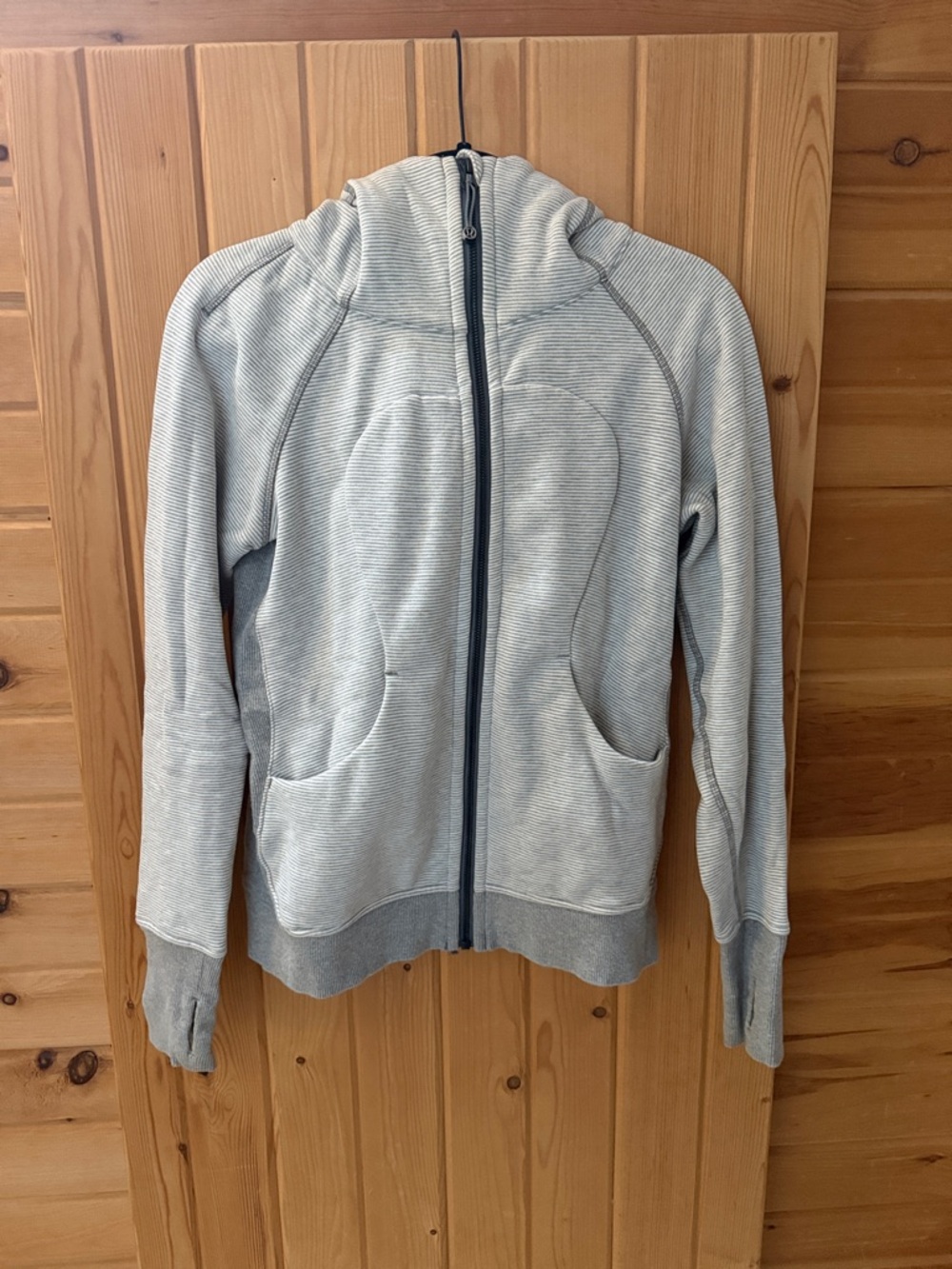 lululemon athletica Heathered Light Gray Zip Hoodie